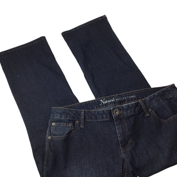 Natural Reflections Jeans Womens 18 P Petite Blue Denim Stretch Straight Leg 28" - Picture 5 of 8